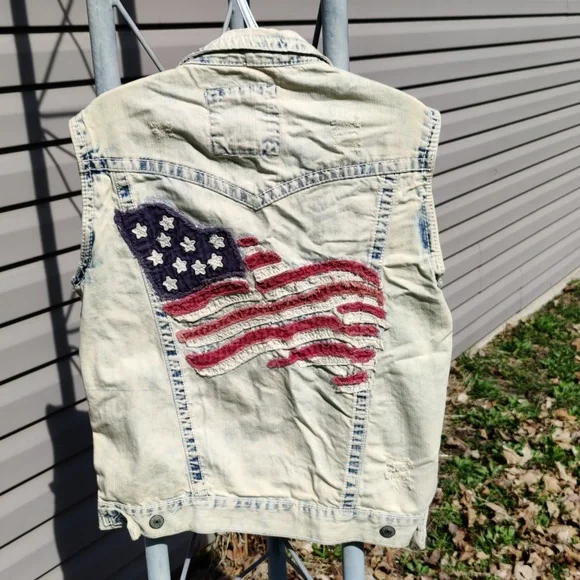Smoke and Rise Pride Nation size m jean vest - Picture 2 of 7
